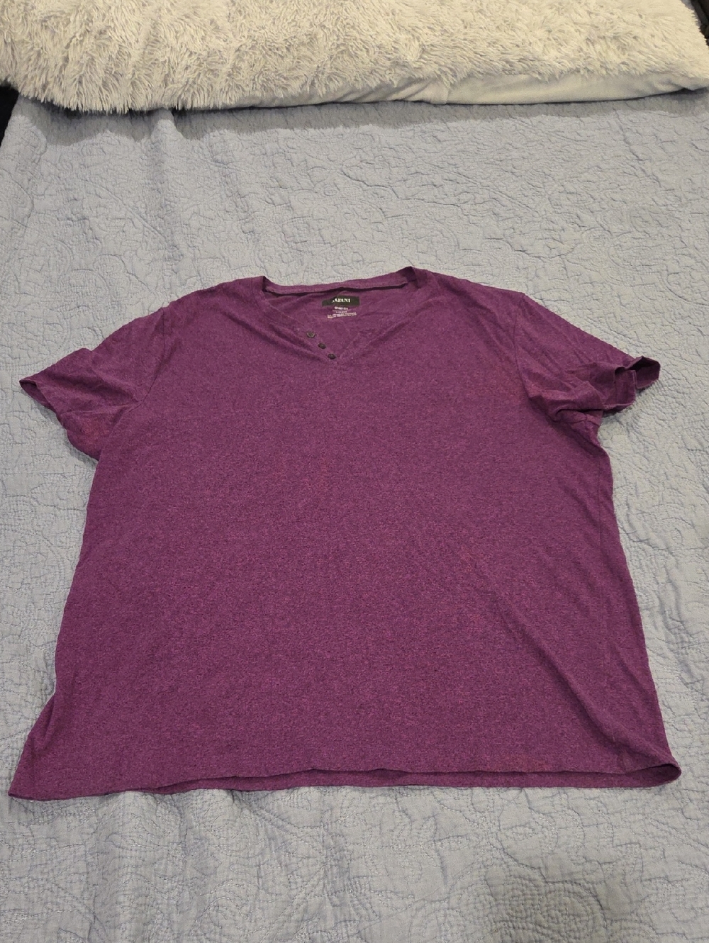 Alfani Short Sleeve Heathered Purple V-Neck Tee Size XL!